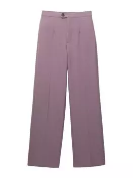 Широкие плиссированные брюки Pull&Bear, сиреневый