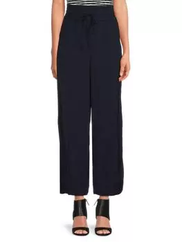 Широкие пляжные брюки с завязками Ganni, цвет Sky Navy