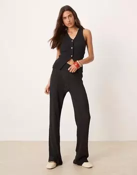 Широкие полупрозрачные трикотажные брюки ASOS DESIGN черного цвета