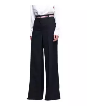 Широкие прямые брюки с ярким поясом Silvian Heach, черный