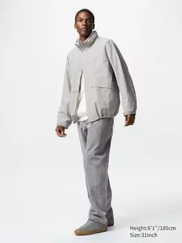 Широкие прямые джинсы длинные Uniqlo, цвет 02 серый