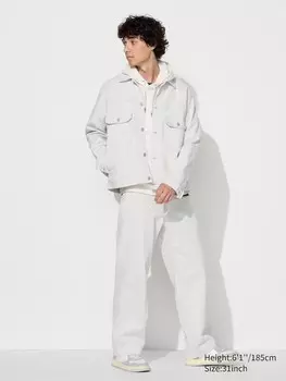 Широкие прямые джинсы Uniqlo, белый