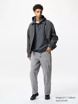 Широкие прямые джинсы Uniqlo, цвет 02 серый