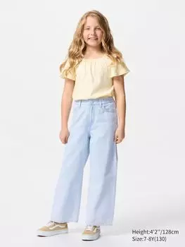 Широкие прямые джинсы Uniqlo, цвет 62 синий