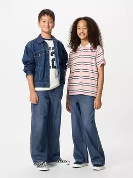 Широкие прямые джинсы Uniqlo, цвет 67 синий