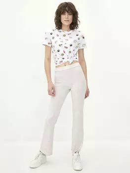 Широкие прямые женские брюки с эластичной резинкой на талии LCW Casual