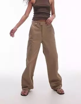 Широкие рабочие брюки House of Sunny из парусины цвета глины