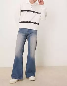 Широкие расклешенные джинсы ASOS DESIGN тонированного оттенка