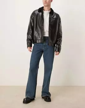 Широкие расклешенные джинсы темно-синего цвета ASOS DESIGN