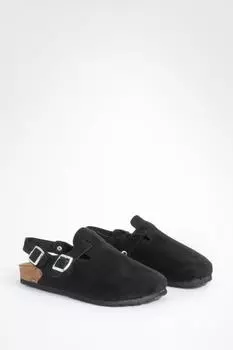 Широкие сабо с пяткой на пятке boohoo, черный