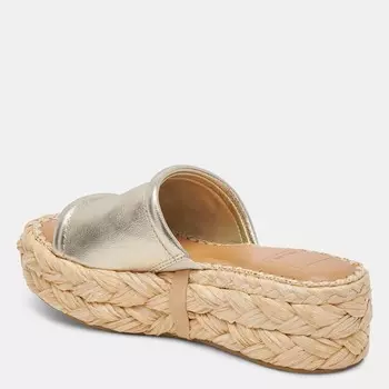 Широкие сандалии Chavi из светло-золотистой кожи с эффектом металлик Dolce Vita