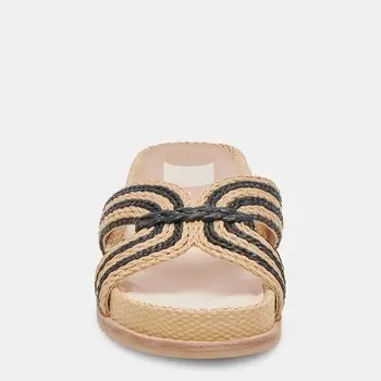 Широкие сандалии Selda из натуральной черной рафии Dolce Vita