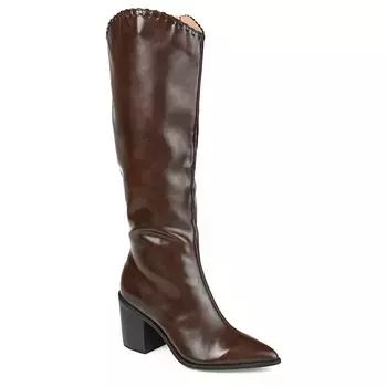 Широкие сапоги Daria до колена в ковбойском стиле Journee, коричневый