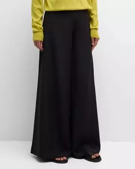 Широкие шелковые брюки Dela THE ROW, цвет Black