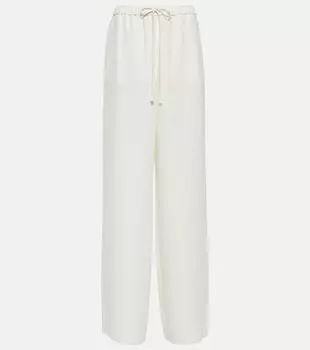 Широкие шелковые брюки VALENTINO, белый
