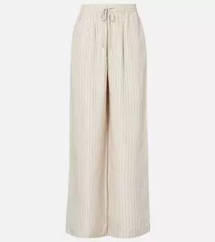Широкие шелковые брюки в полоску Rhe, Classic Stripe