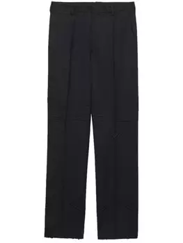 Широкие шерстяные брюки Prada, серый