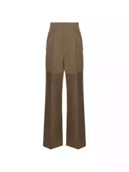 Широкие шерстяные брюки Victoria Beckham, коричневый