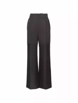 Широкие шерстяные брюки Victoria Beckham, серый