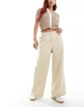 Широкие шорты ASOS DESIGN кремового цвета с контрастной строчкой