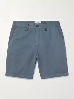 Широкие шорты-бермуды из смеси хлопка и льна MR P., синий