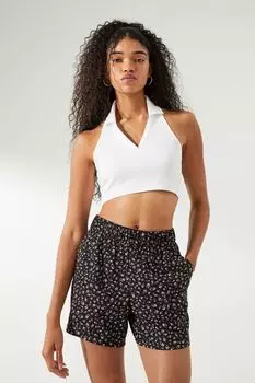 Широкие шорты H&amp;M, черный/маленькие цветы