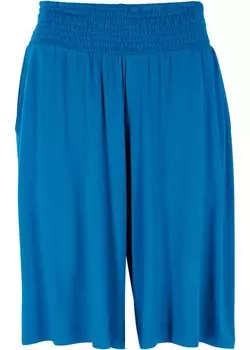 Широкие шорты из джерси с широким удобным присборенным поясом и боковыми карманами Bpc Bonprix Collection, синий