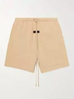 Широкие шорты из хлопкового джерси с аппликацией логотипа и кулиской FEAR OF GOD ESSENTIALS, бежевый