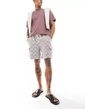 Широкие шорты карго из плотной ткани синего цвета ASOS DESIGN