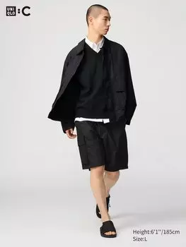 Широкие шорты-карго Uniqlo, черный