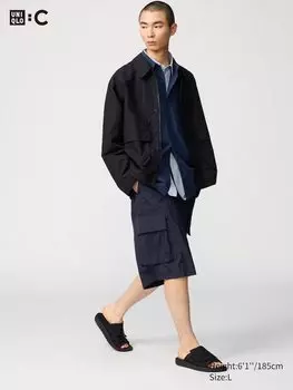 Широкие шорты-карго Uniqlo, синий