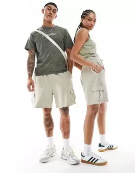 Широкие шорты карго унисекс цвета стираного экрю ASOS DESIGN
