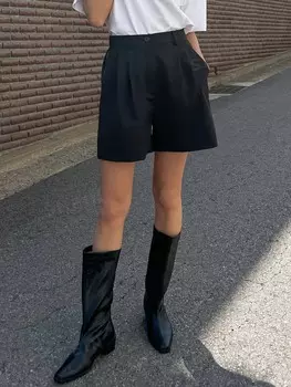 Широкие шорты со складками Dazy, черный