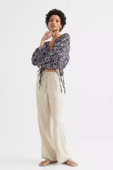 Широкие штаны без застежки. H&amp;M, светло-бежевый