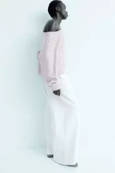Широкие спортивные брюки H&M, белый