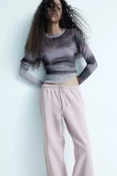 Широкие спортивные брюки H&M, розовый