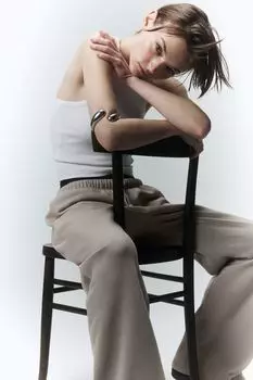 Широкие спортивные брюки H&M, серый