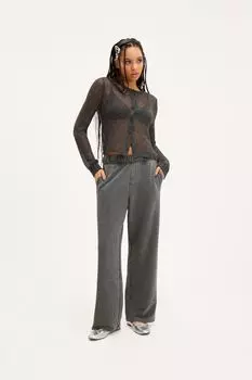 Широкие спортивные брюки Monki, серый
