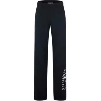 Широкие спортивные брюки с принтом цифр MM6 Maison Margiela, черный
