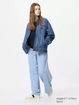Широкие спортивные брюки Uniqlo, цвет 61 синий
