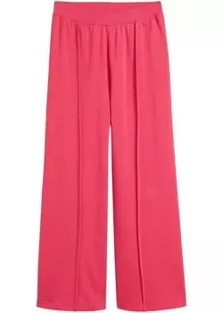 Широкие спортивные штаны для девочек с окантовкой из натурального хлопка Bpc Bonprix Collection, пурпурный