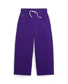 Широкие спортивные штаны из флиса для малышей и маленьких девочек Polo Ralph Lauren, фиолетовый