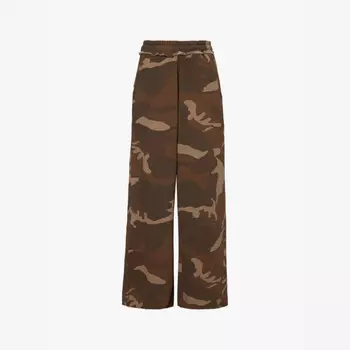 Широкие спортивные штаны из хлопкового джерси Camo Monster Jaded London, зеленый