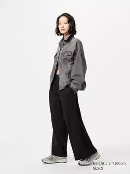 Широкие спортивные штаны короткие Uniqlo, цвет 09 черный