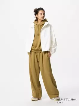 Широкие спортивные штаны короткие Uniqlo, цвет 33 хаки