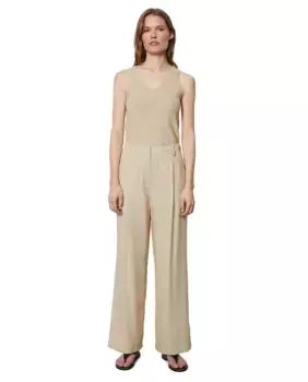 Широкие струящиеся женские брюки со шлевками для ремня на талии MARC O'POLO, цвет Natural