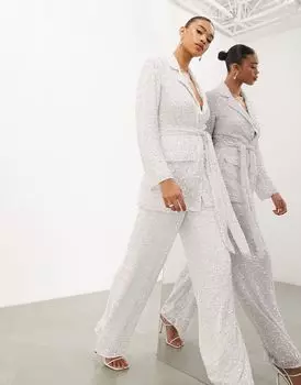 Широкие свадебные брюки с пайетками ASOS
