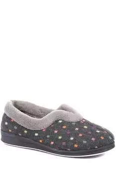 Широкие тапочки в горошек Pavers, серый
