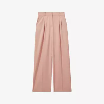 Широкие тканые брюки Billie с двойной складкой Reiss, розовый