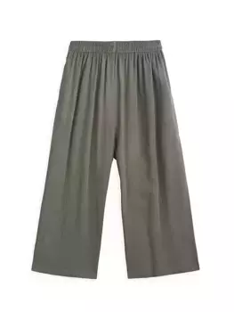 Широкие тканые брюки для маленьких девочек и девочек Mini Molly, хаки